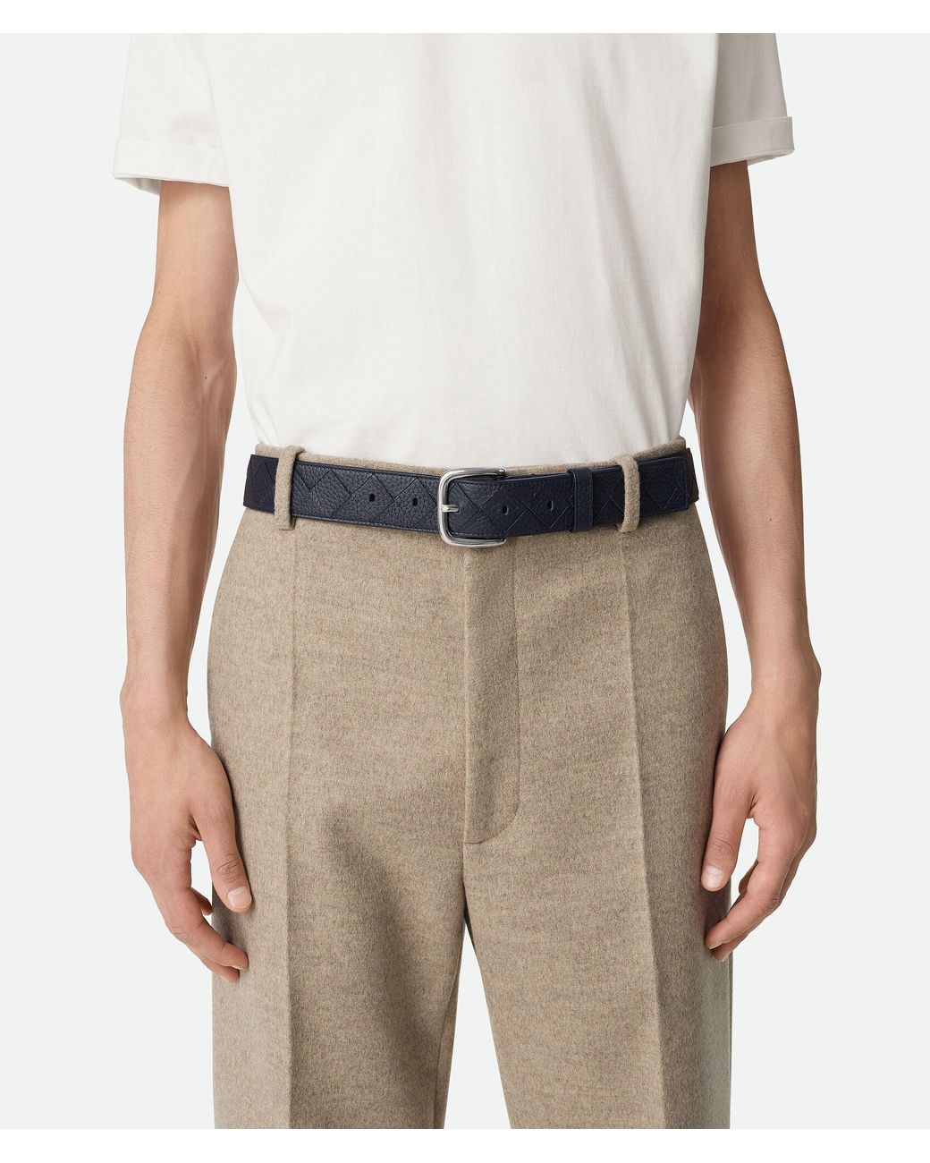 Bottega Veneta Blue Intrecciato Belt for men