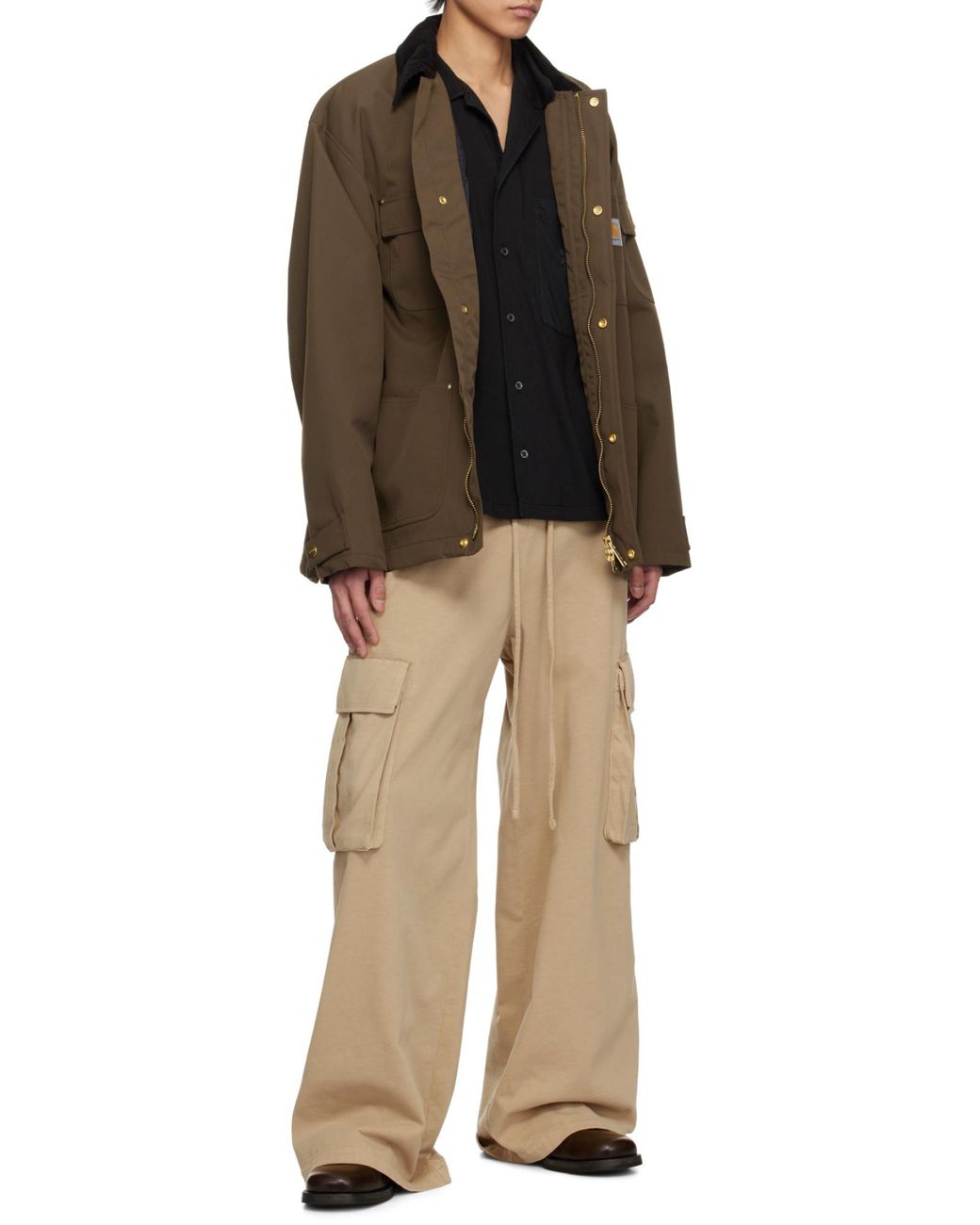 Palm Angels Natural Cargo-Pockets Sweatpants for men