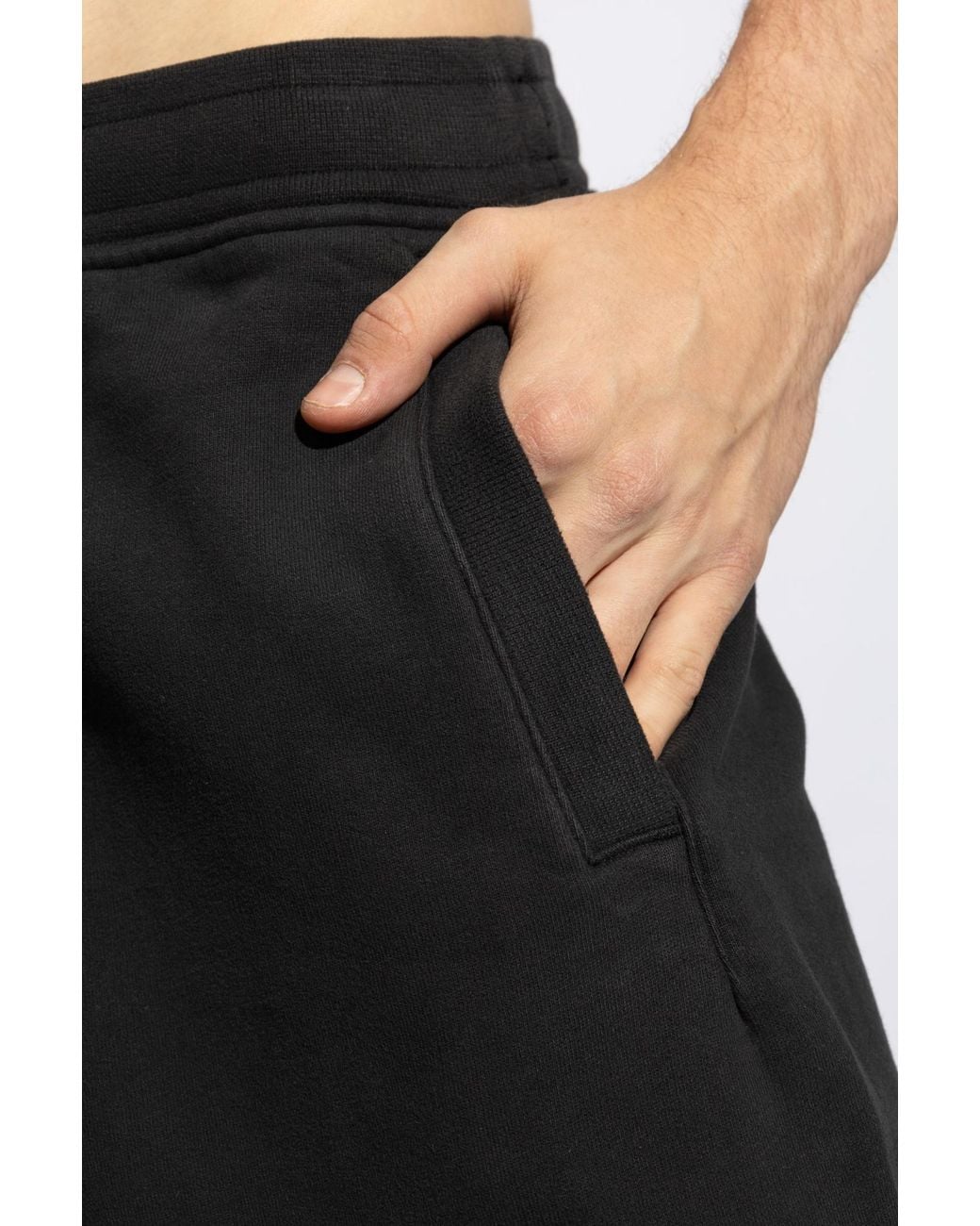 Stone Island Black Logo Patch Sweatpants for men