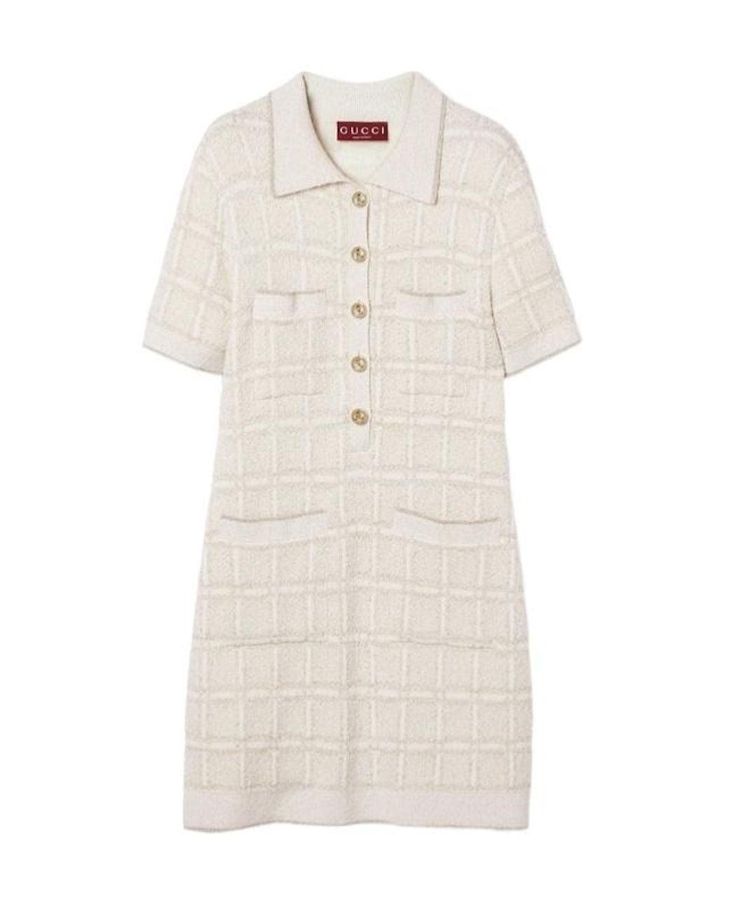 Gucci White Plaid Dress