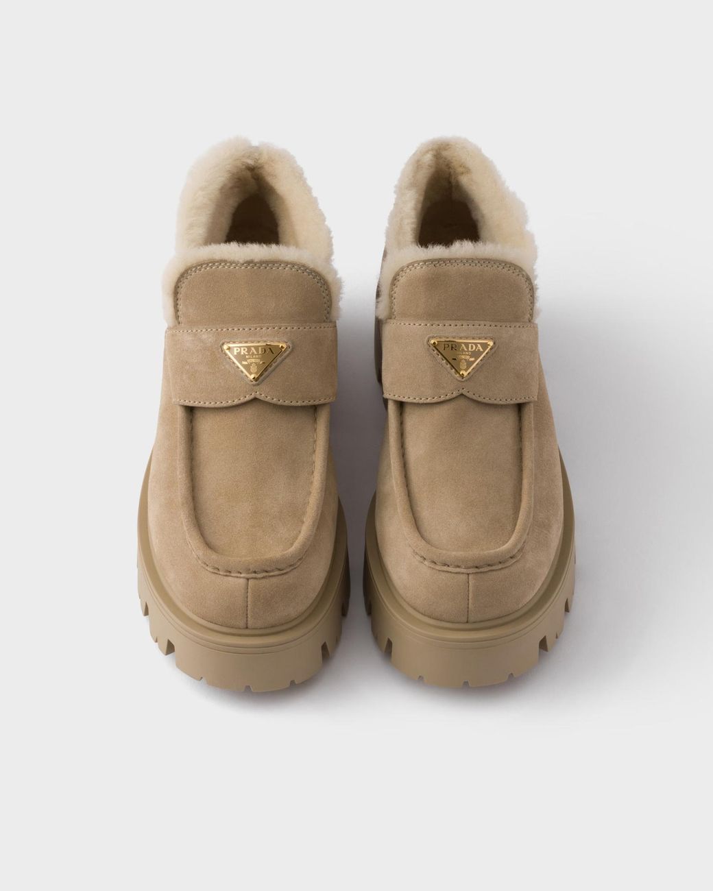 Prada Brown Suede Loafers