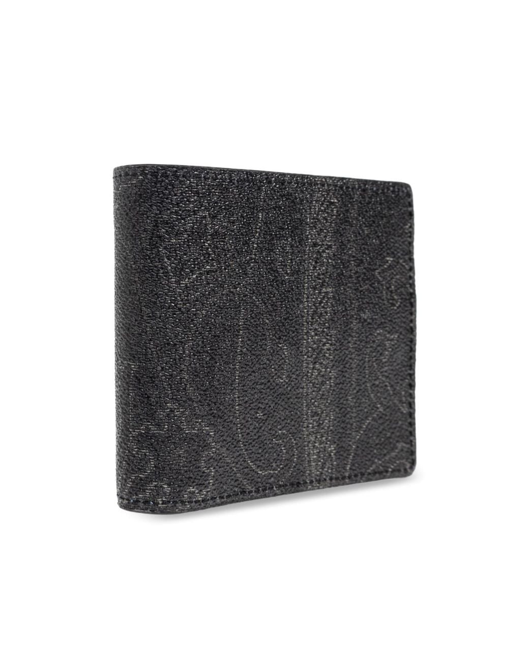 Etro Black Paisley Printed Bi-Fold Wallet for men