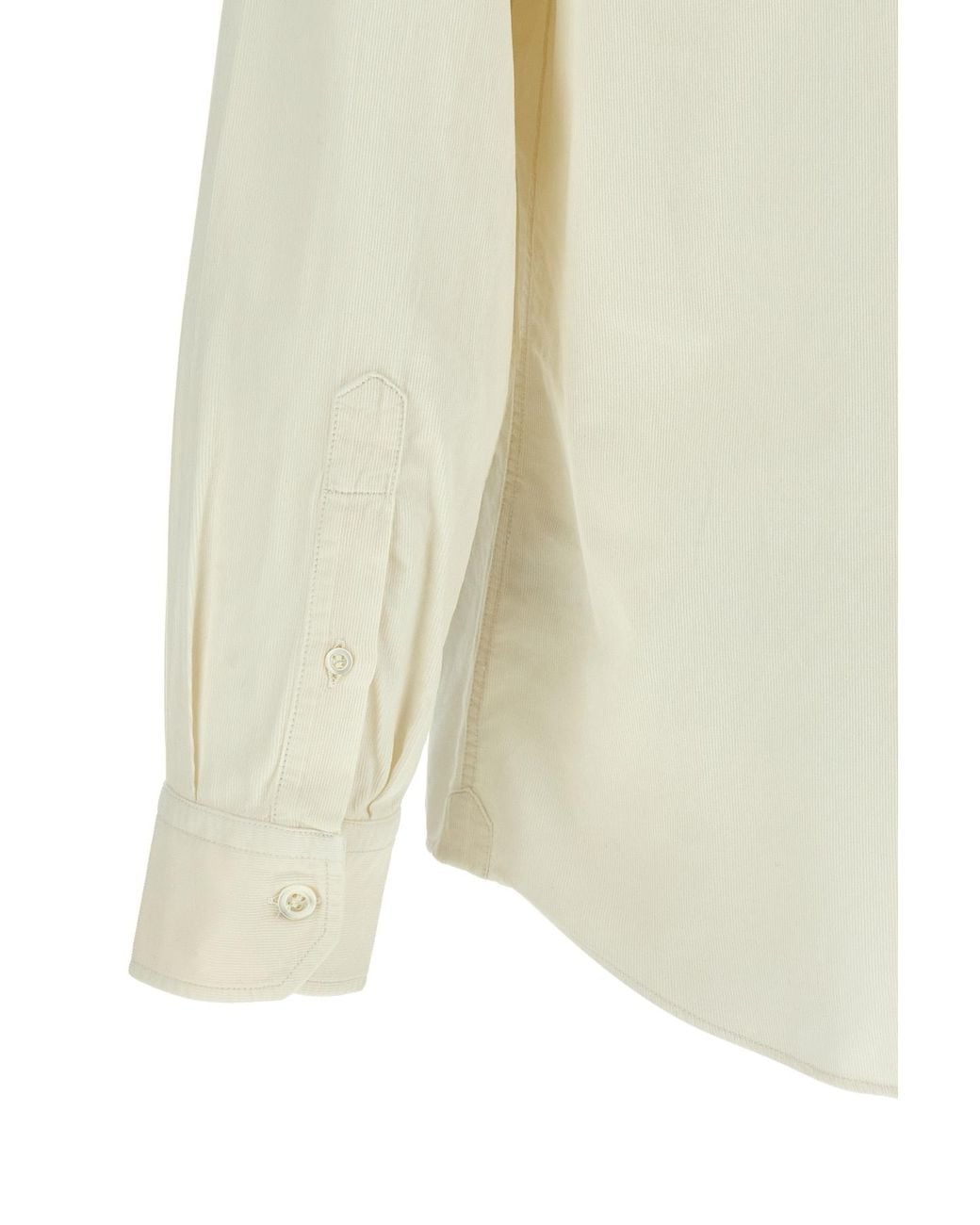 Brunello Cucinelli White Long Sleeved Button-Up Shirt for men
