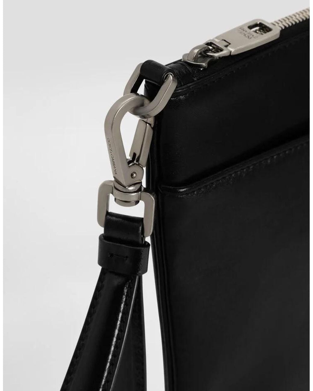 Dolce & Gabbana Black Logo Plaque Clutch Bag for men