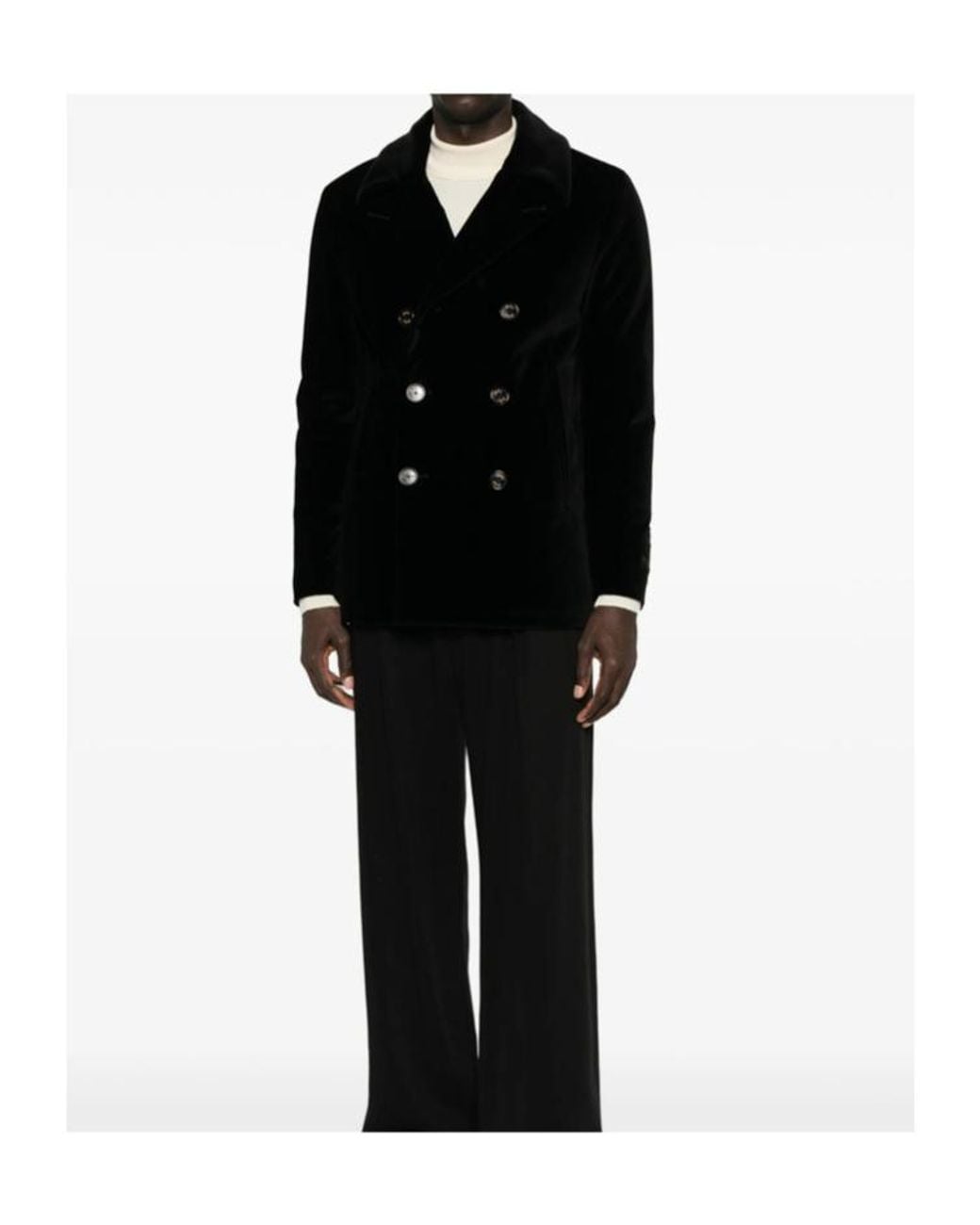 Sealup Black Double-Breasted Coat for men