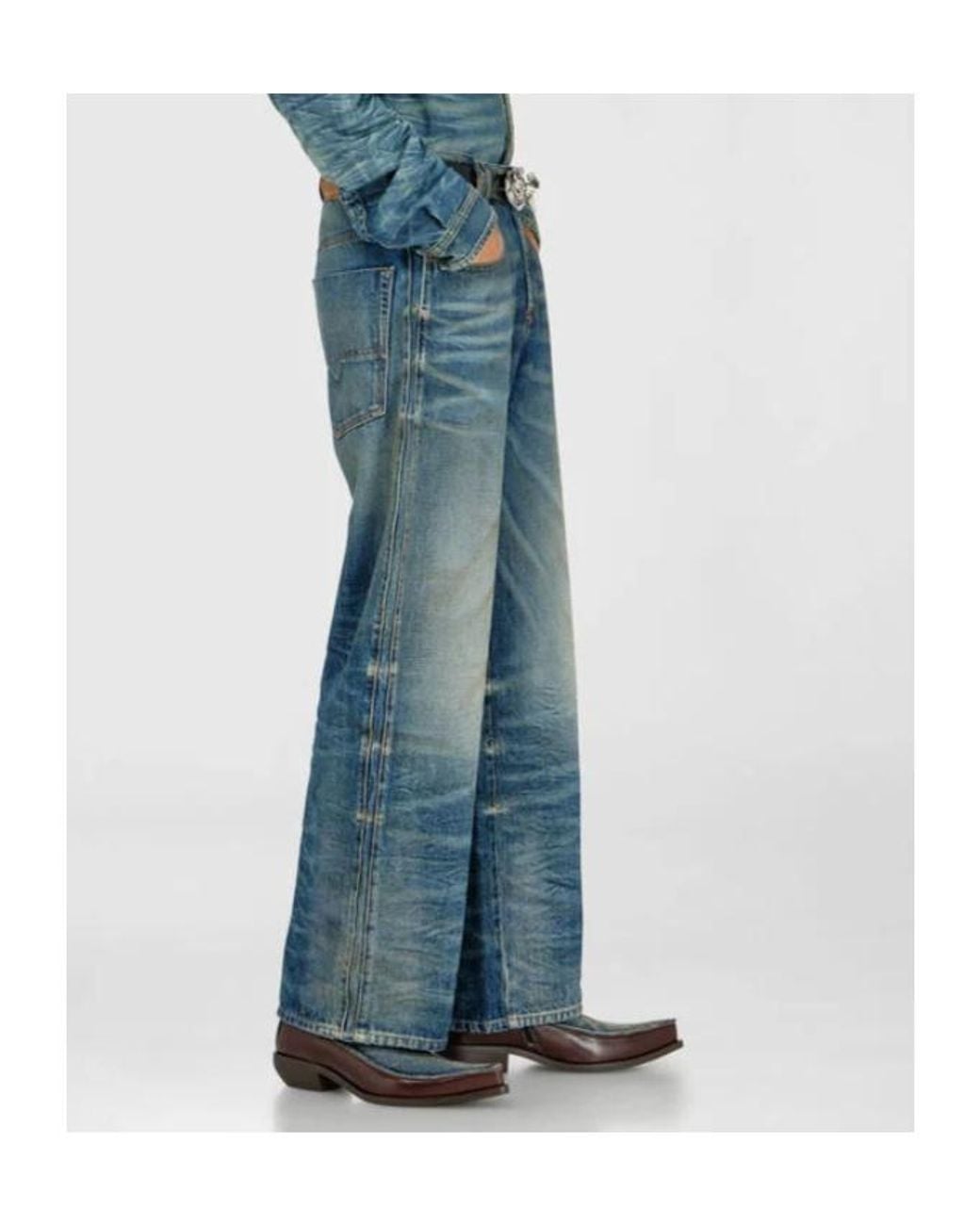 DIESEL Blue 1982 D-Hakou-Fsj1 Wide-Leg Jeans for men