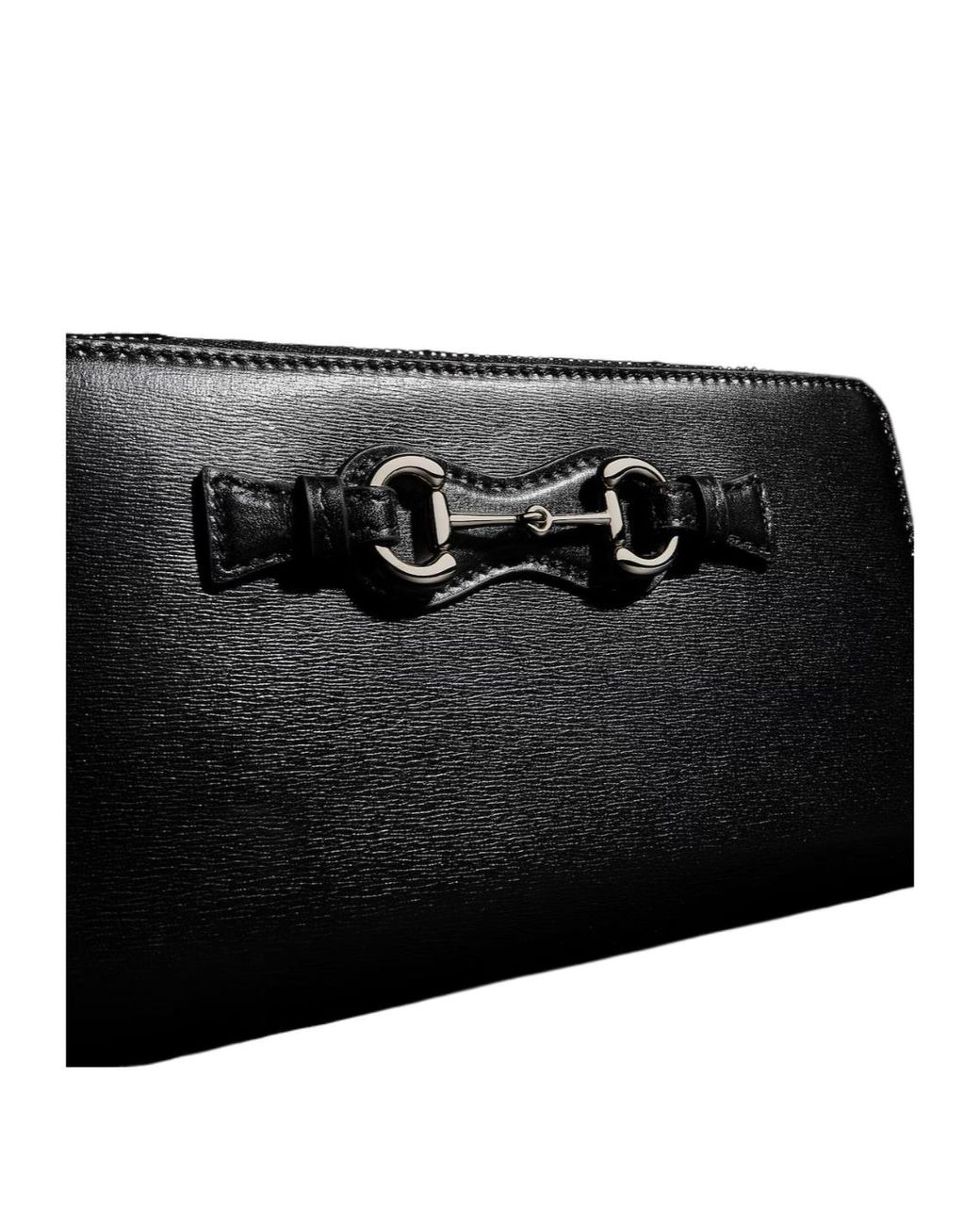 Gucci Black Horsebit Zip-Around Wallet