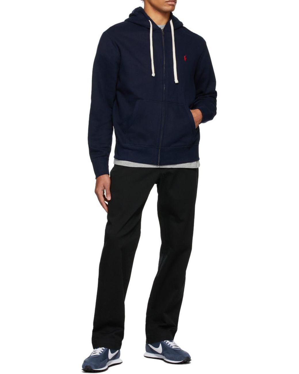 Polo Ralph Lauren Blue Ralph Lauren Zip-Up Logo Hoodie for men