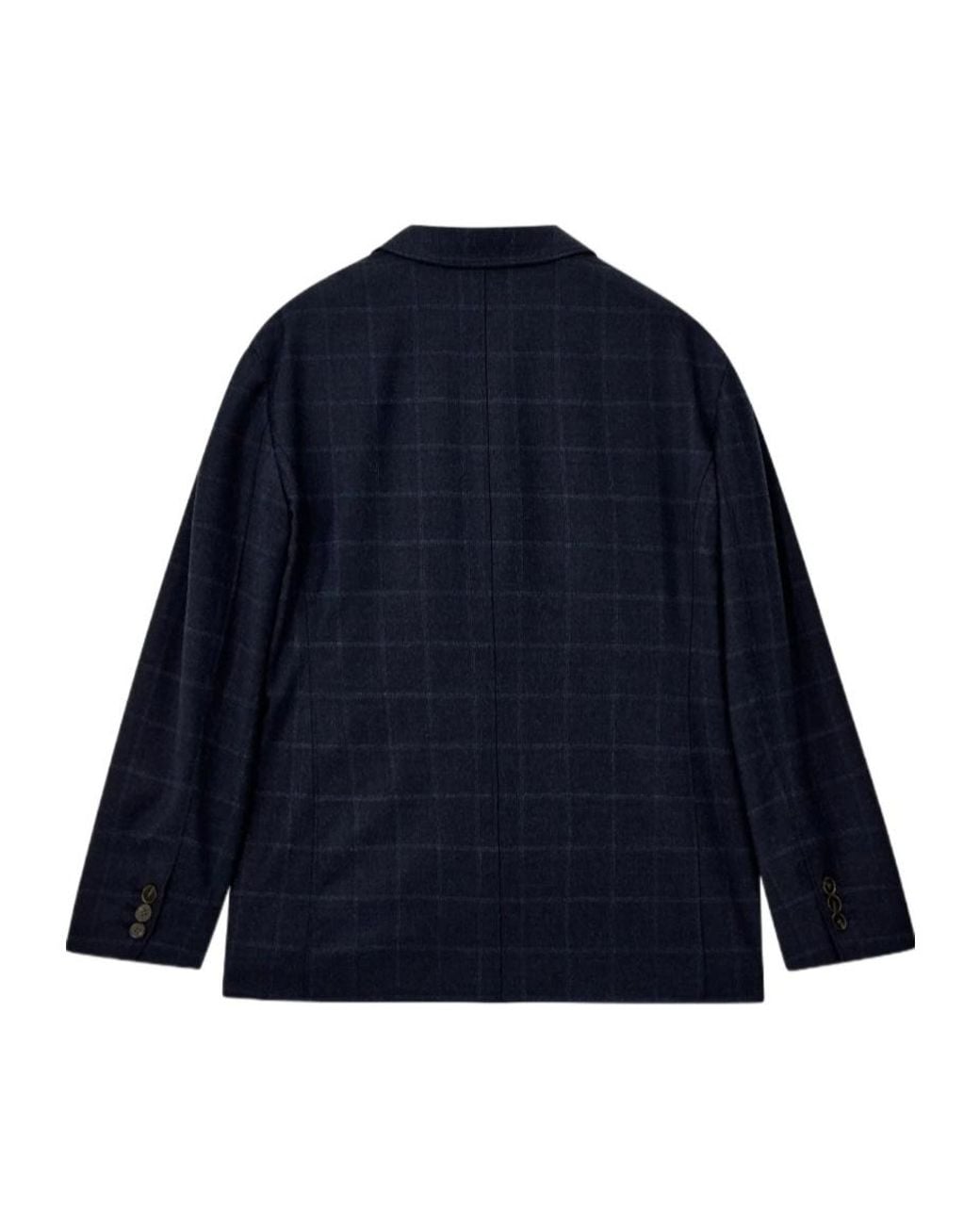 Emporio Armani Blue Checked Single-Breasted Blazer