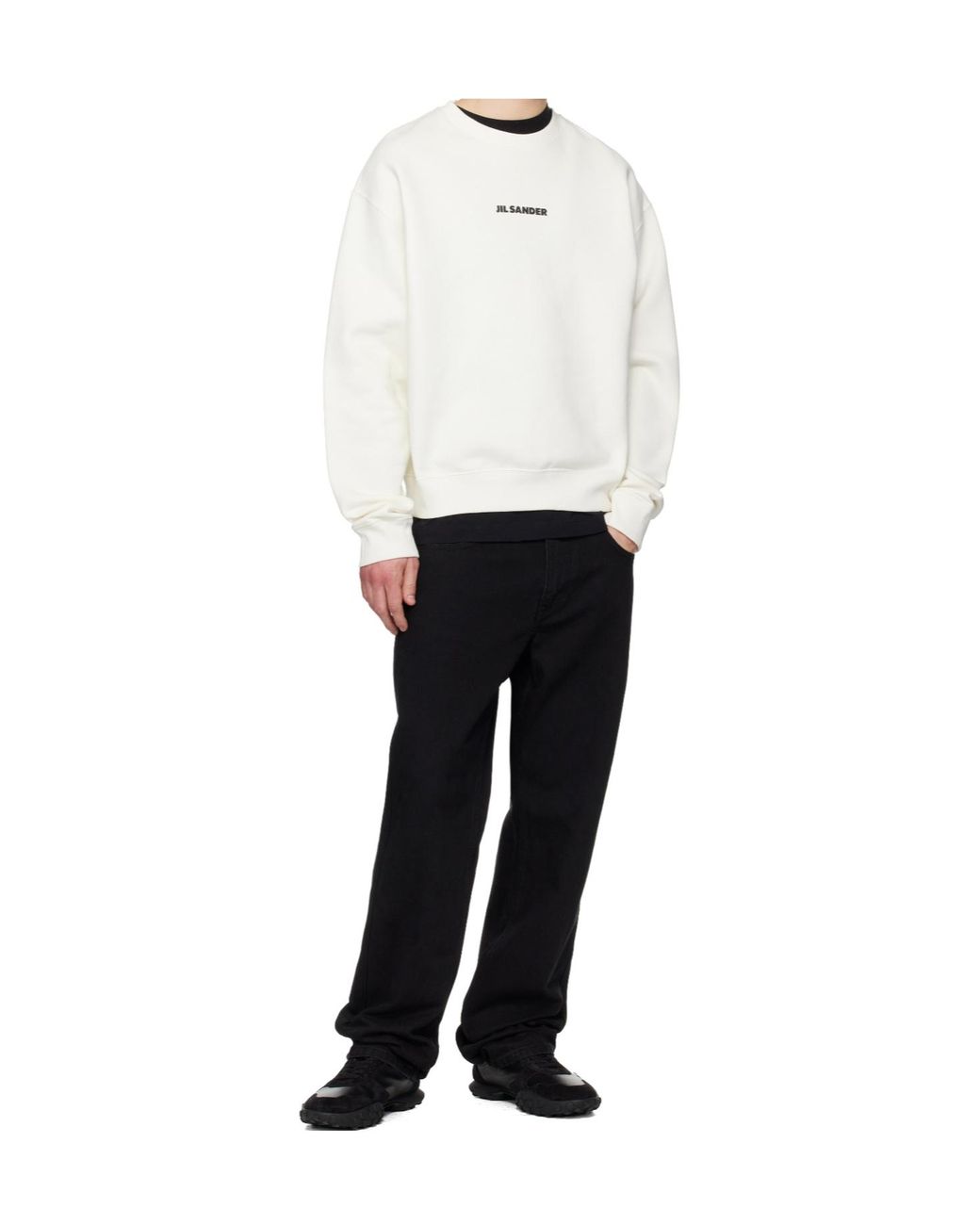 Jil Sander White Logo-Print Sweater for men