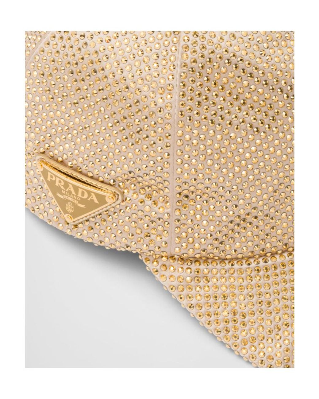 Prada Natural Duchesse Baseball Cap With Crystals
