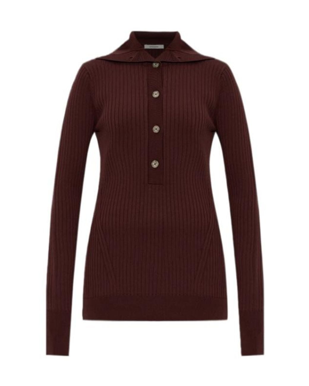 Entire studios Purple Ribbed Polo Knitted Top