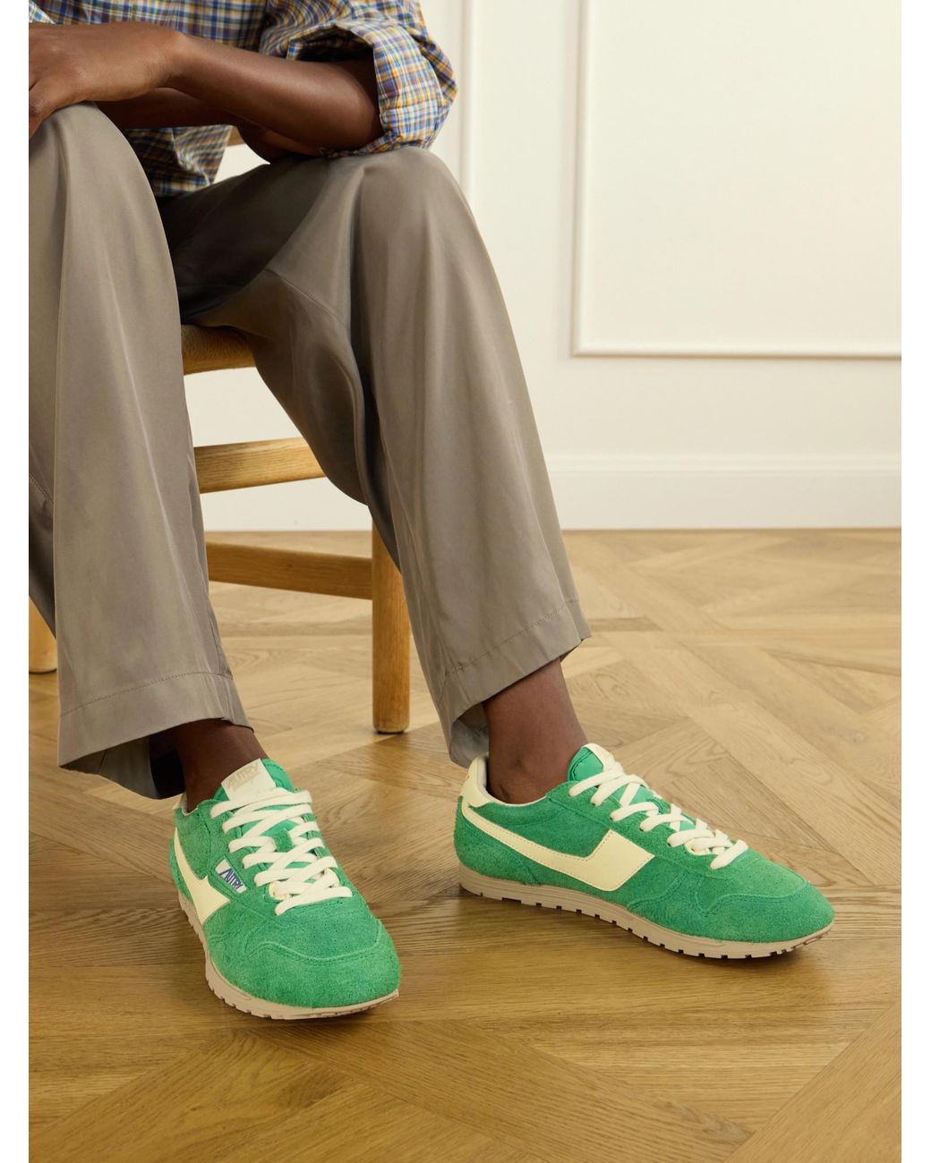 Autry Green Windspin Suede Sneakers