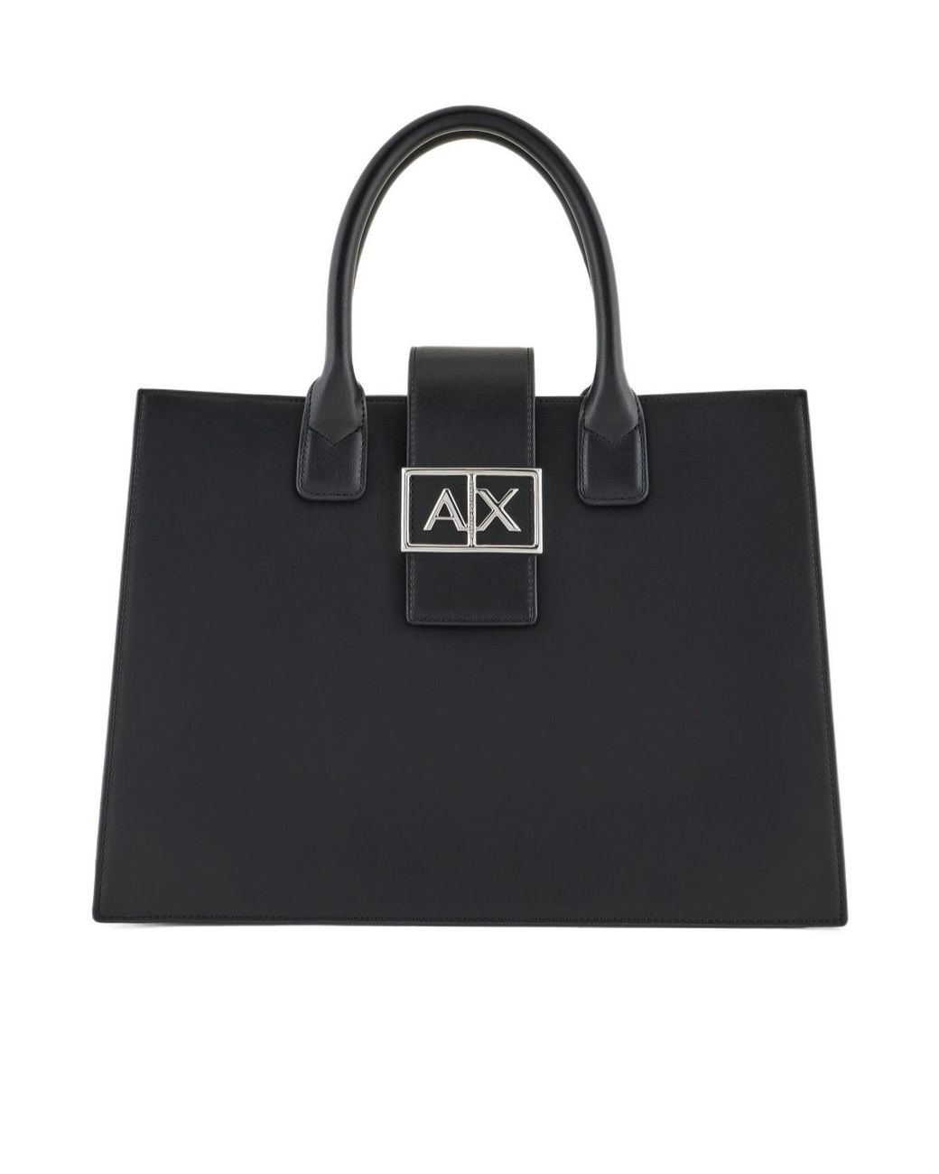 ARMANI EXCHANGE Black Top Handle Tote Bag