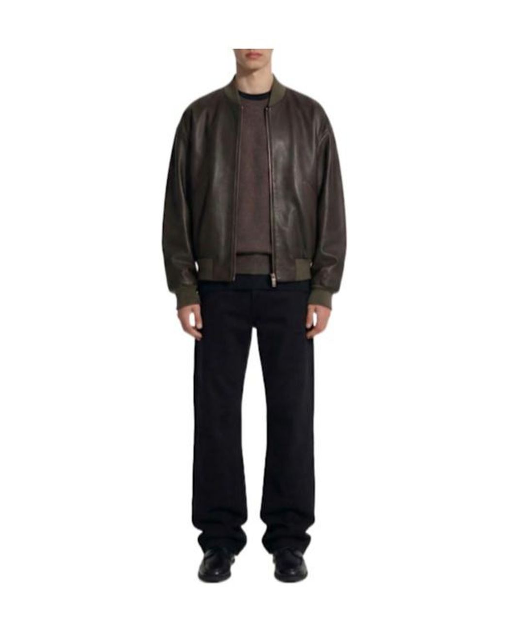 The Row Black Setsen Leather Jacket for men