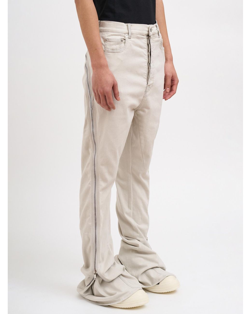 Rick Owens Natural Zip Detail Jeans for men