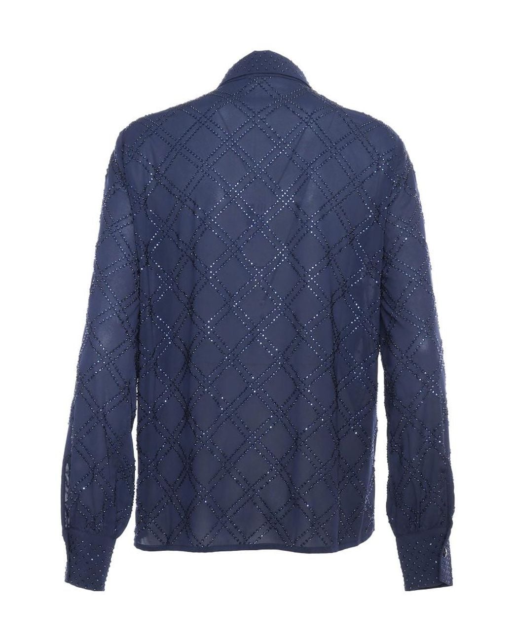 P.A.R.O.S.H. Blue P.A.R.O..H. Long Sleeved Embellished Shirt