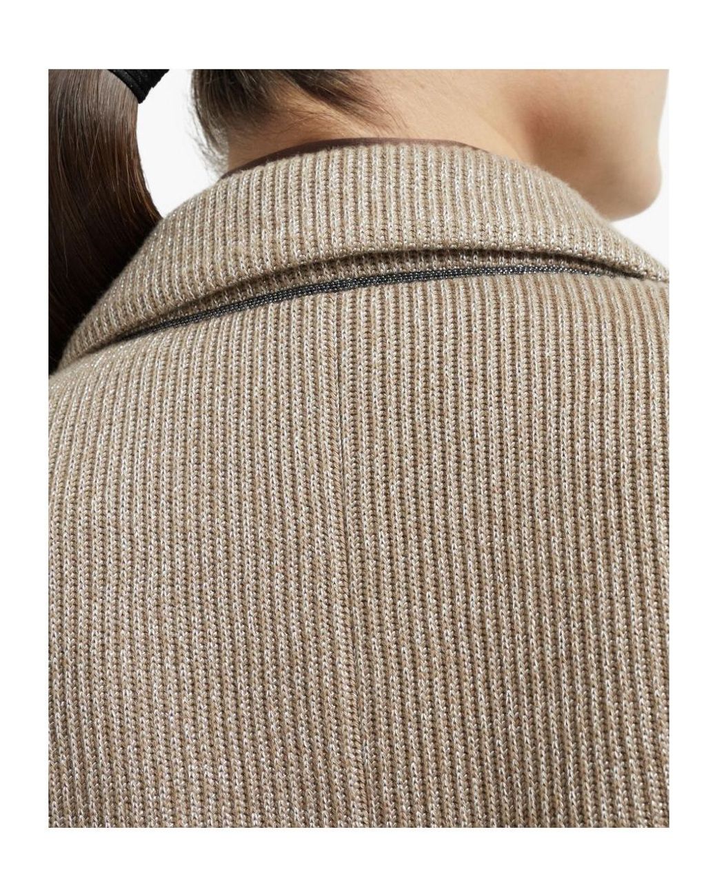 Brunello Cucinelli Brown Single Breasted Long-Sleeved Blazer