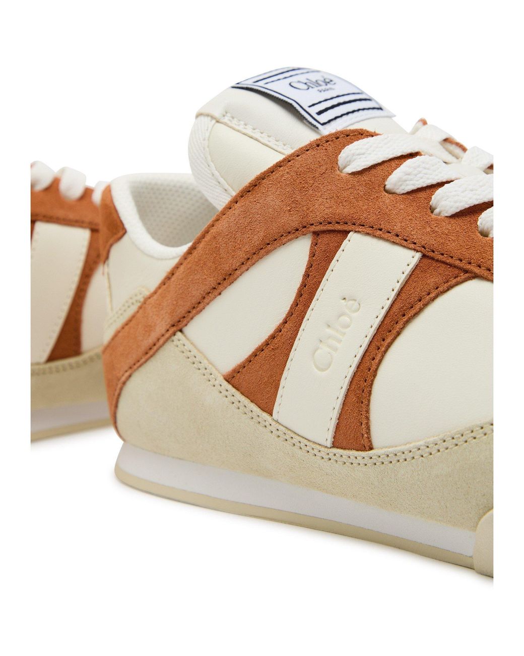 Chloé Brown Patchwork Retro German Training Shoes