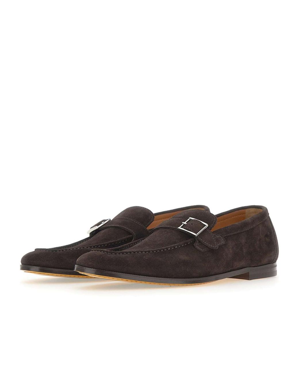 Doucal's Brown Single-Buckle Loafers for men