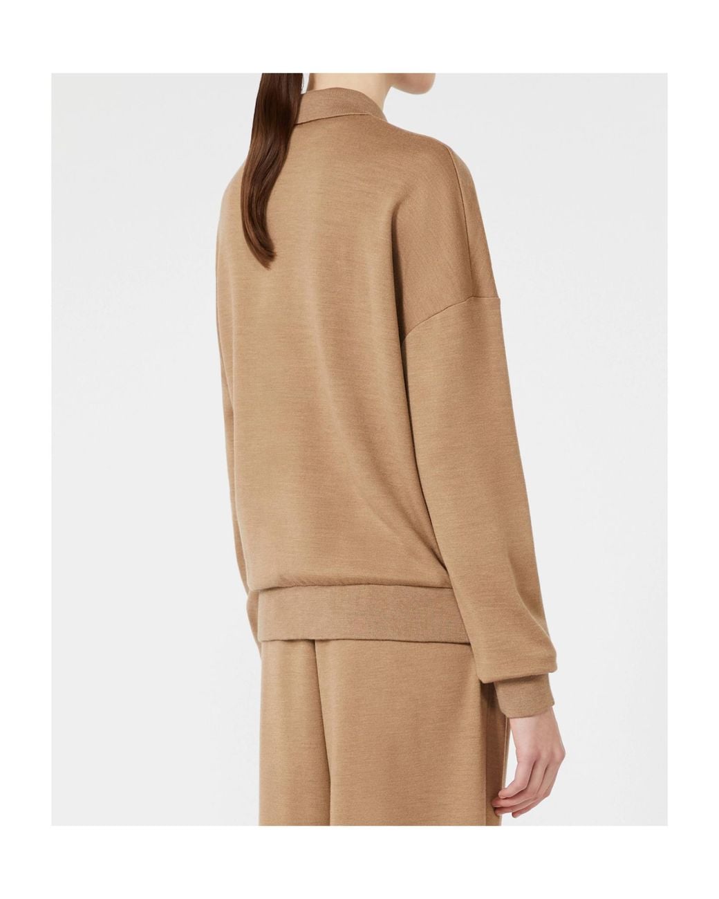 Max Mara Natural Wool Fleece Jersey Sweater