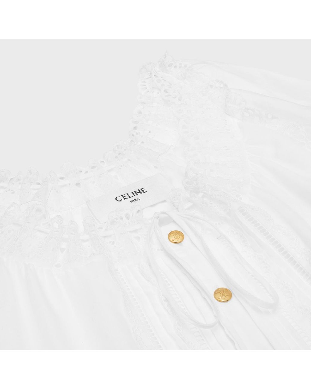 Céline White Embroidered Folk Dress
