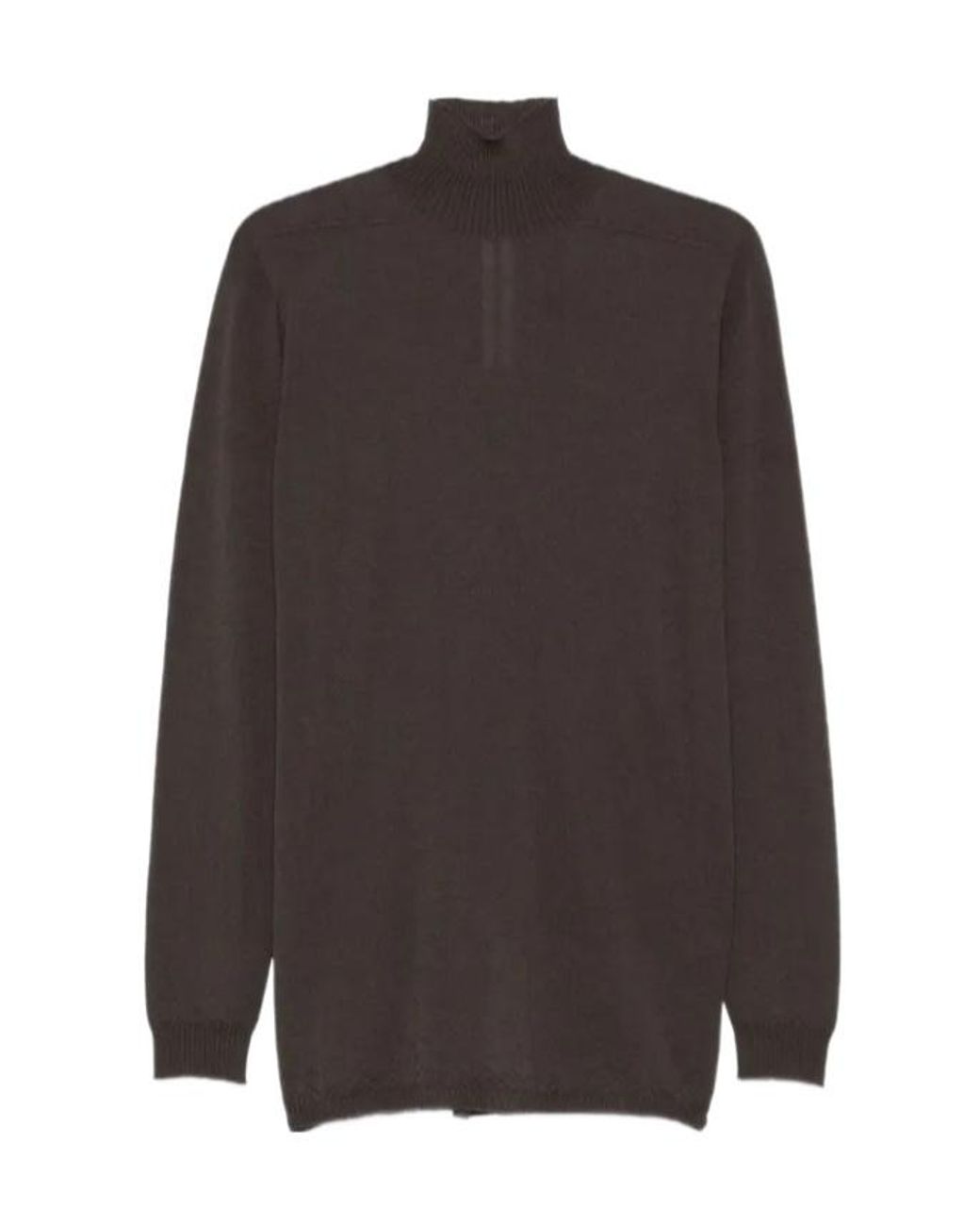 Rick Owens Black High-Neck Wool Sweater for men