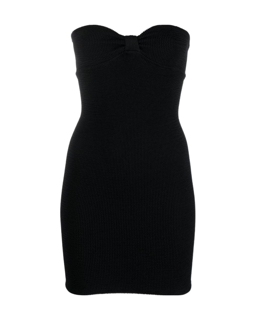 Reina Olga Black Short Fitted Strapless Dress