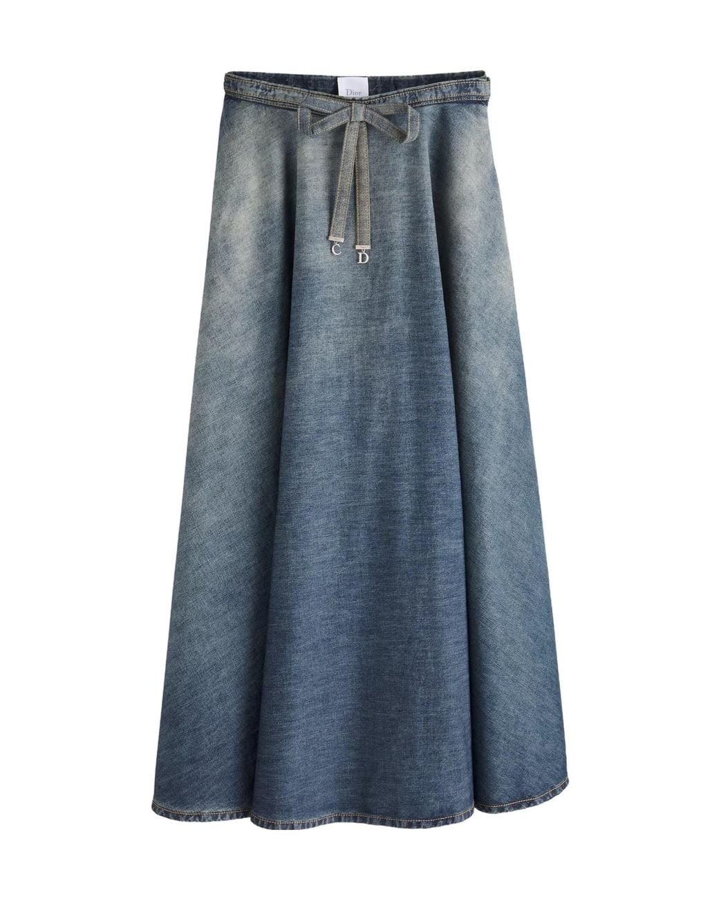 Dior Blue Mid-Length Belted Skirt