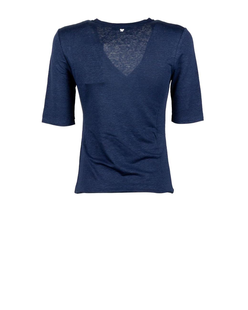 Weekend by Maxmara Blue V-Neck Striped T-Shirt