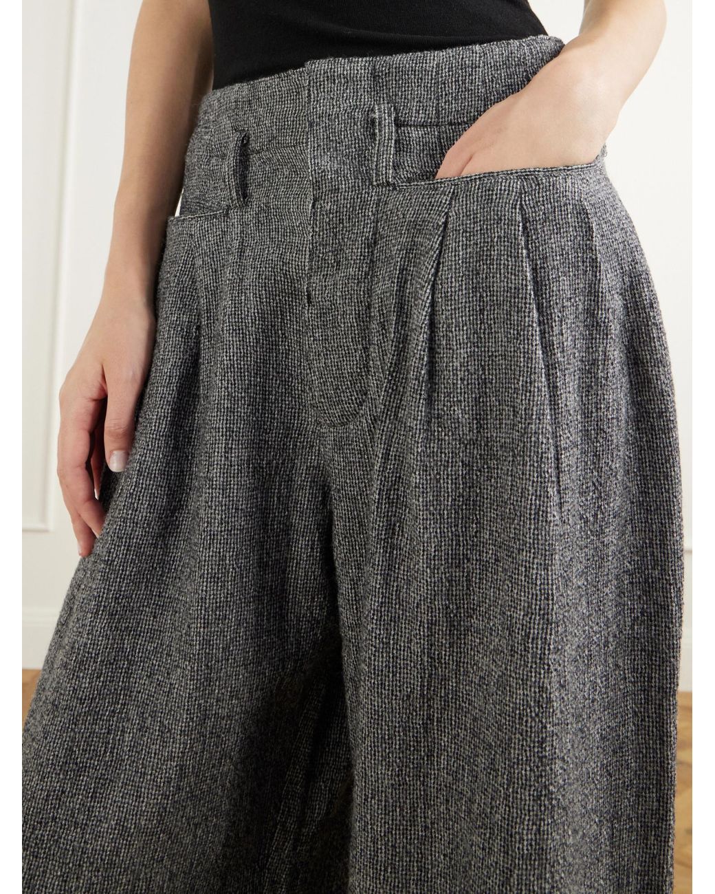 R13 Gray Wool Wide-Leg Pants