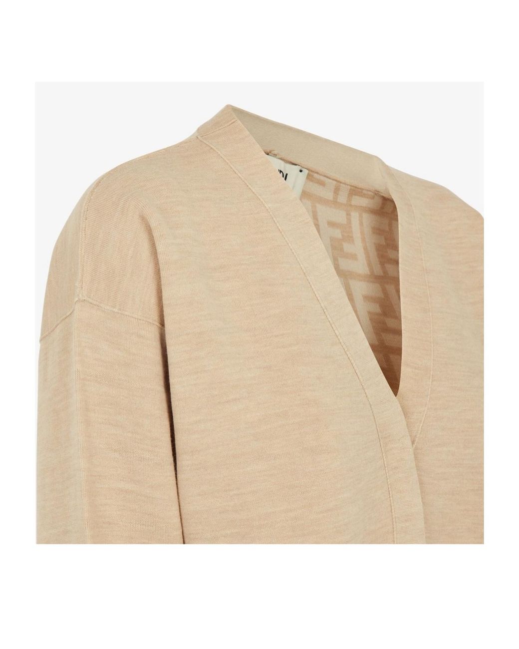 Fendi Natural Wool Cardigan