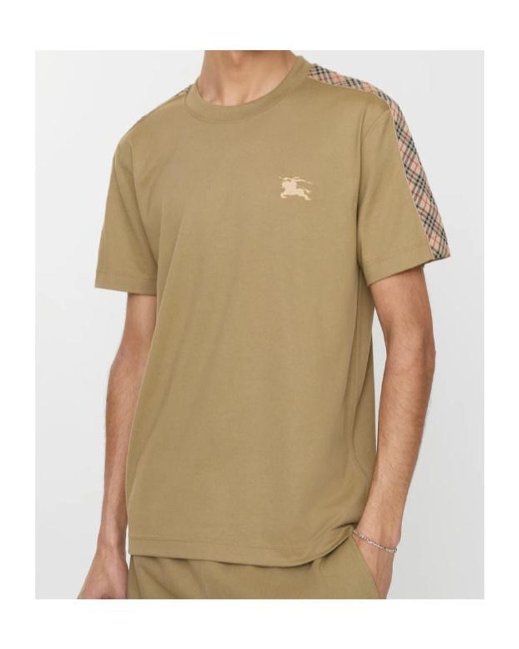 Burberry Natural Ekd Embroidered Crewneck T-Shirt for men