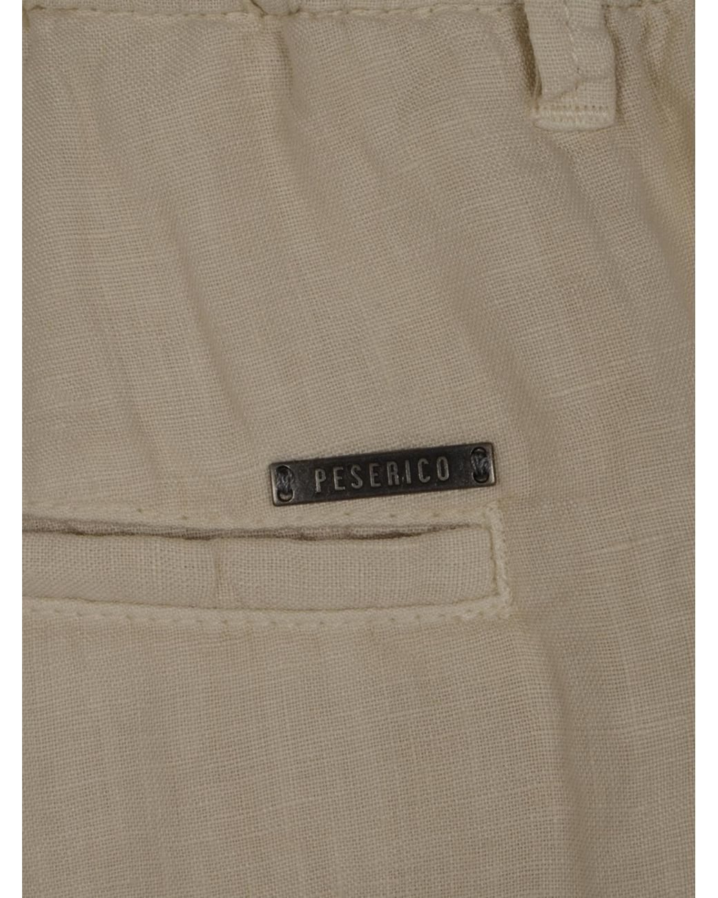 Peserico Natural Drawstring Cargo Shorts for men