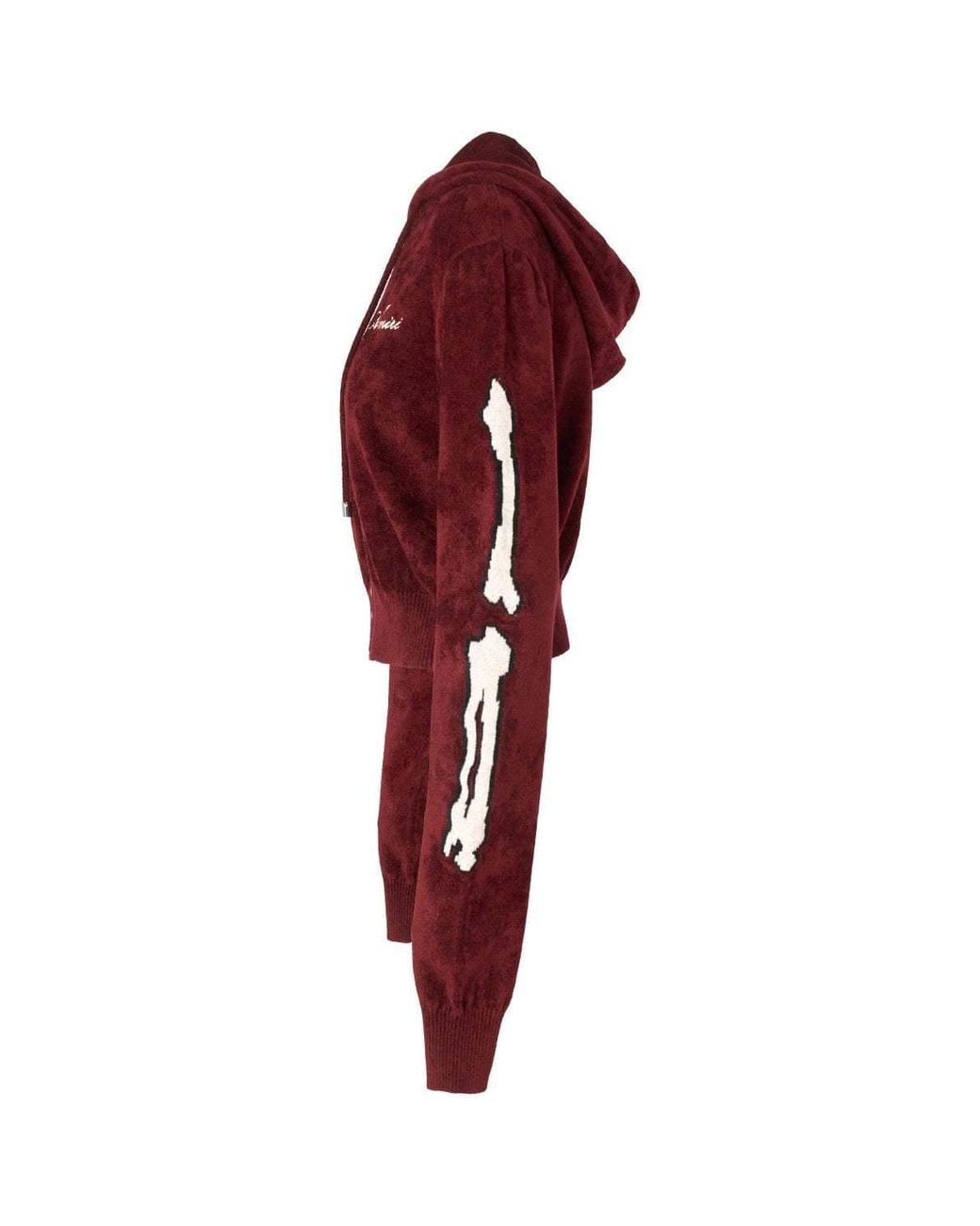 Amiri Red Drawstring Zip Up Drawstring Hoodie