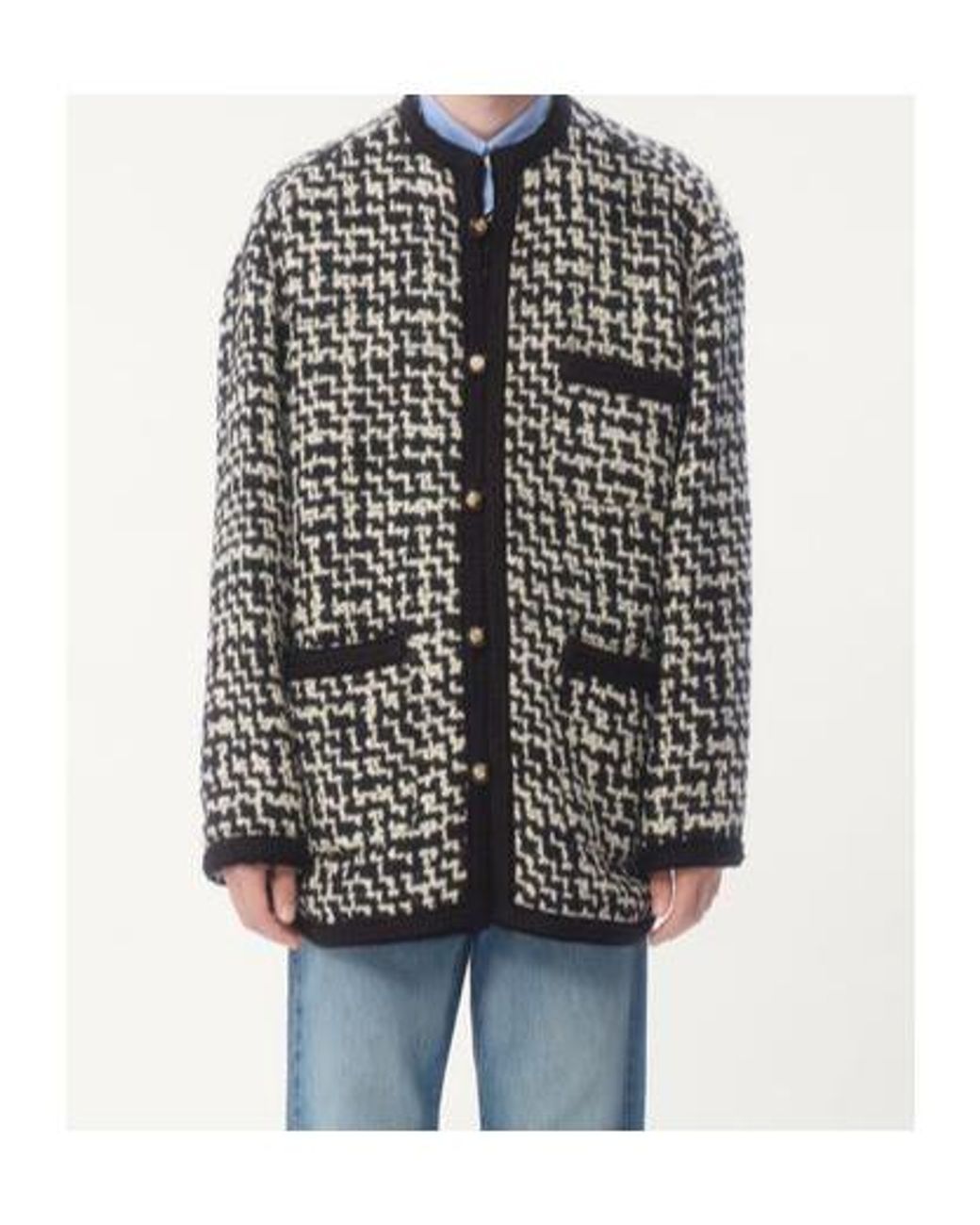 Valentino Black Wool Tweed Shirt Jacket for men