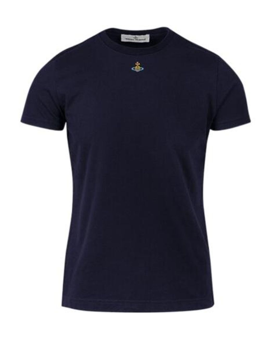 Vivienne Westwood Blue Orb Logo-Embroidered Crewneck T-Shirt