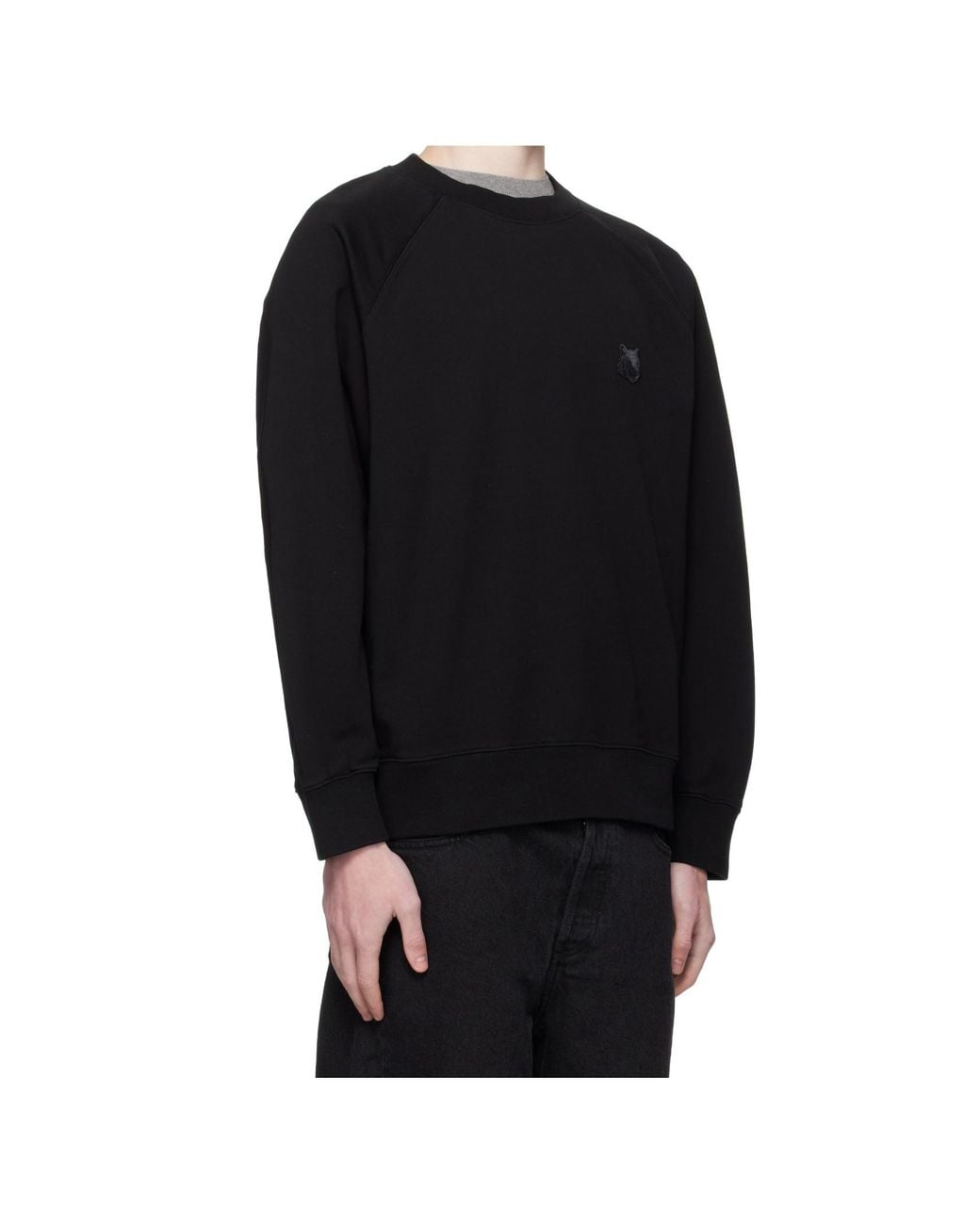 Maison Kitsuné Black Bold Fox Head Patch Sweatshirt for men