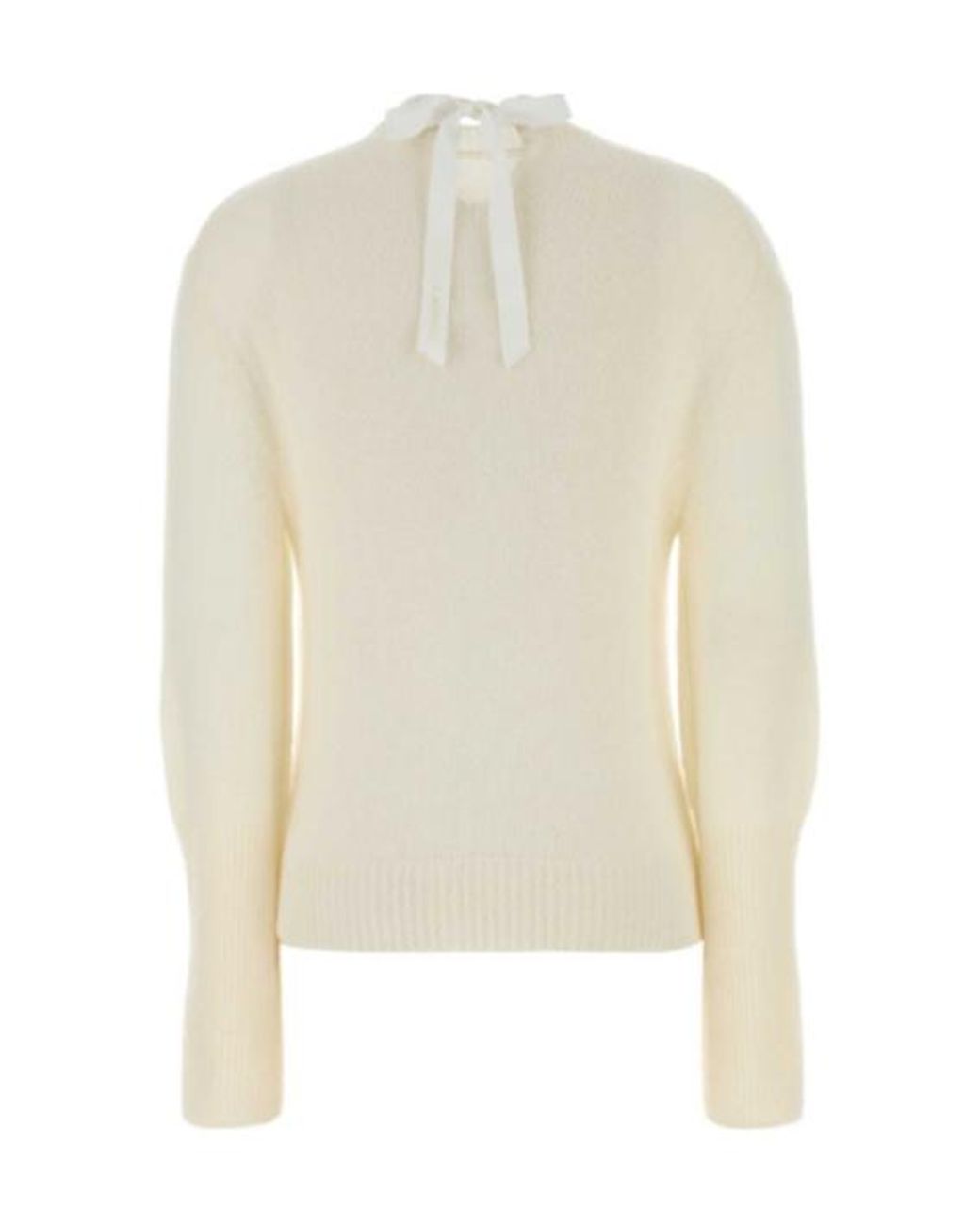 Lanvin White Bow-Back Knitted Sweater