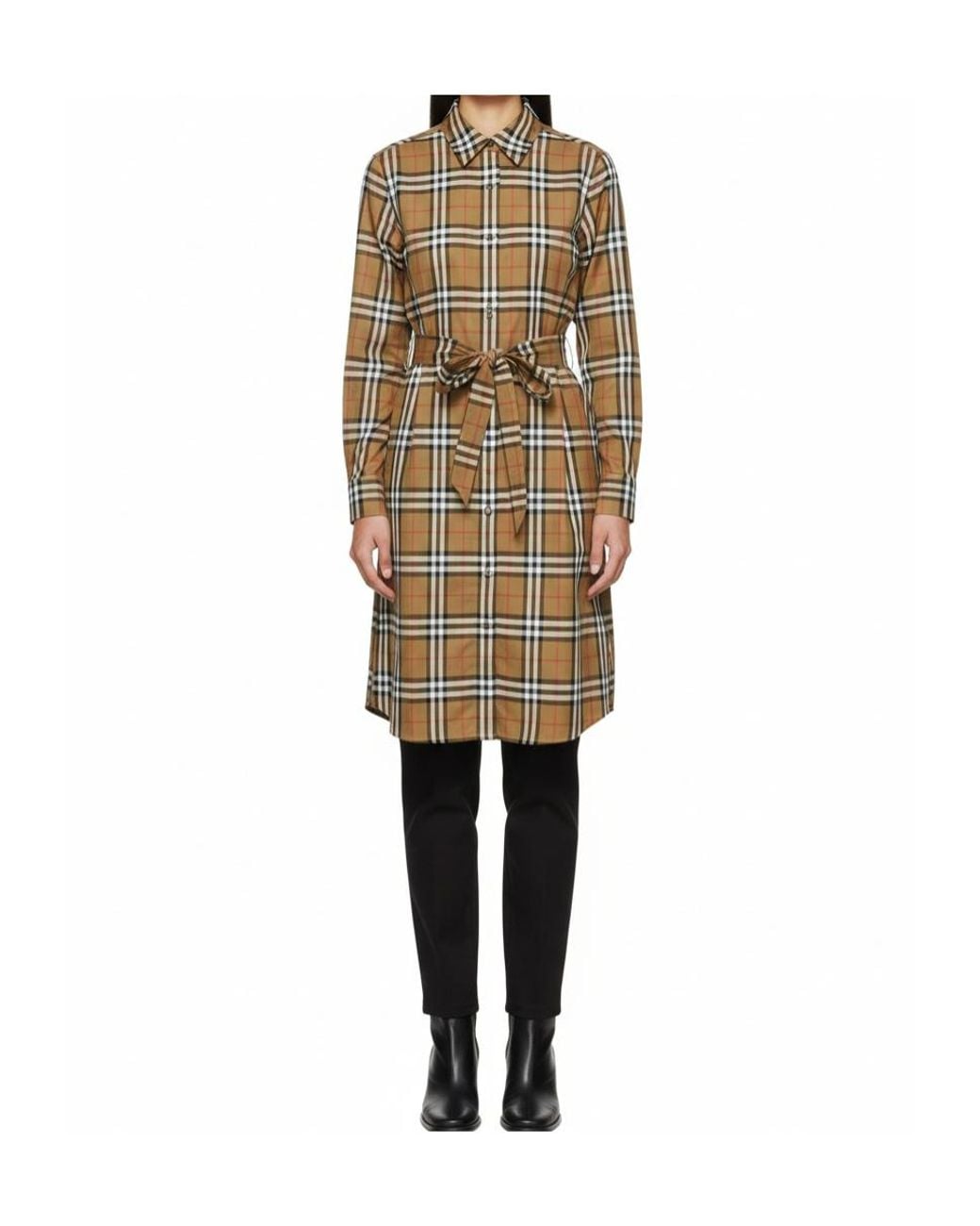 Burberry Multicolor Check Stretch Cotton Shirt Dress