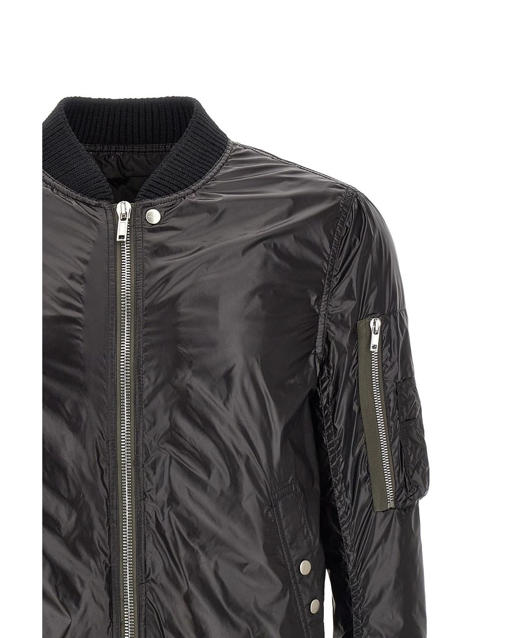 Rick Owens Black Classic Flight Bomber Jacket for men