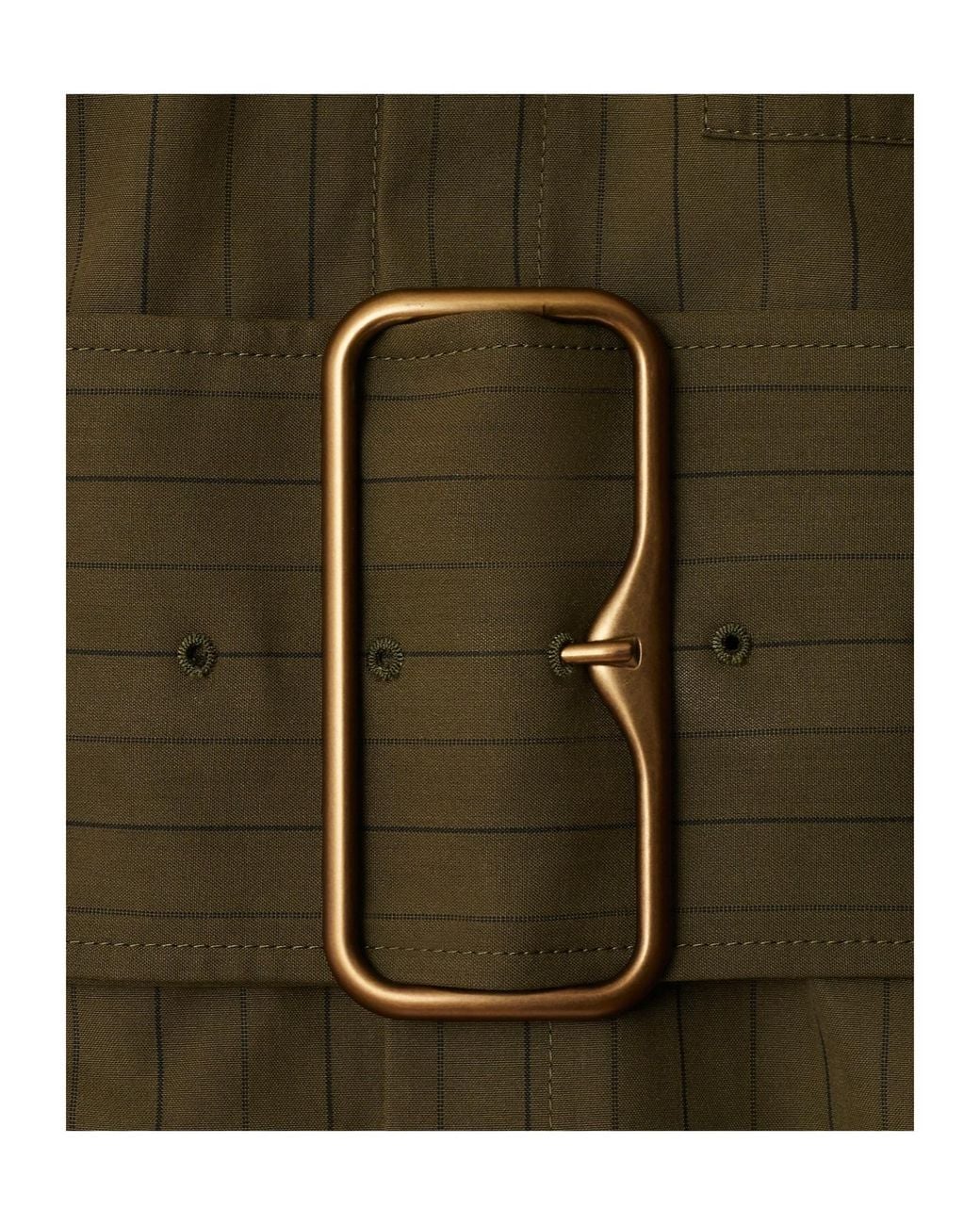Burberry Green Regular Fit Striped Belted Waist Shirt