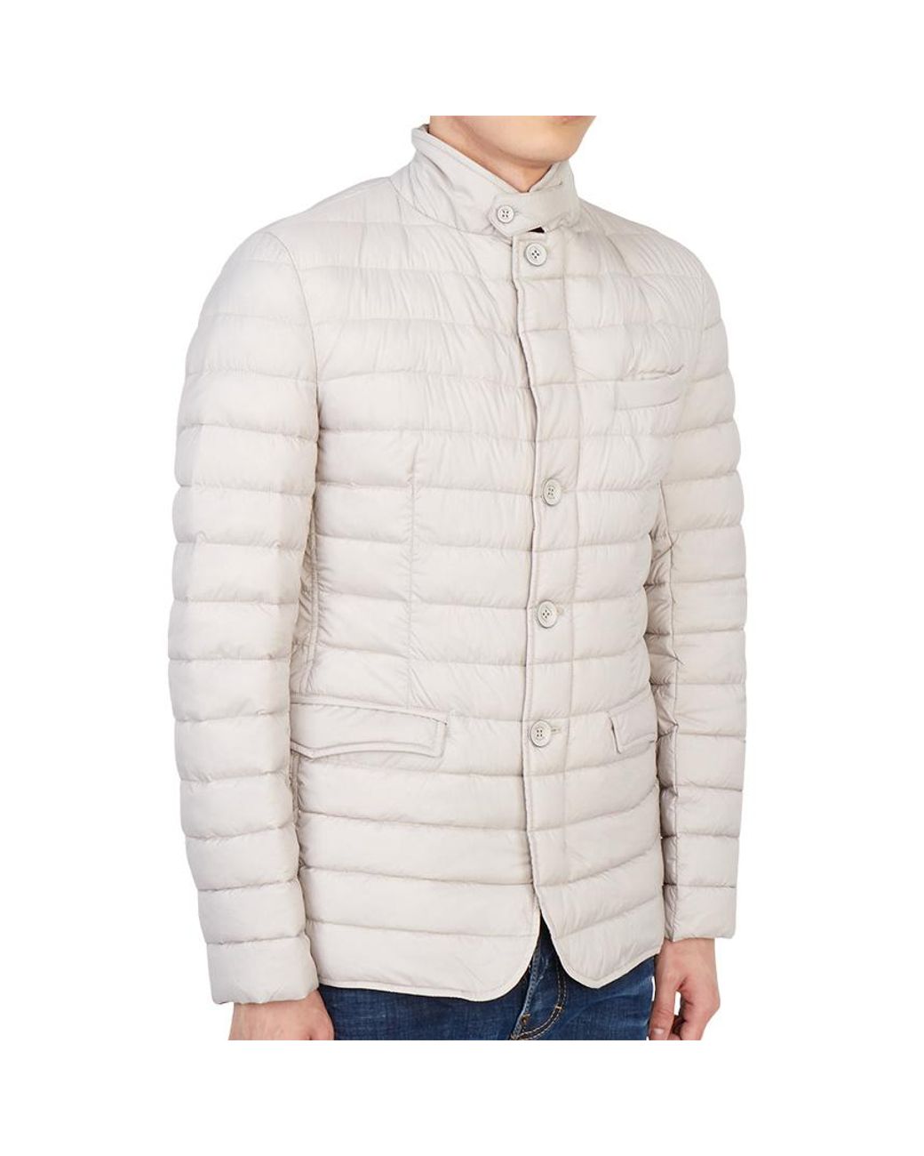 Herno White Padded Button-Up Jacket for men