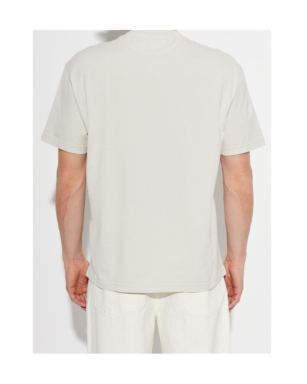 Eleventy White Logo Printed Crewneck T-Shirt for men
