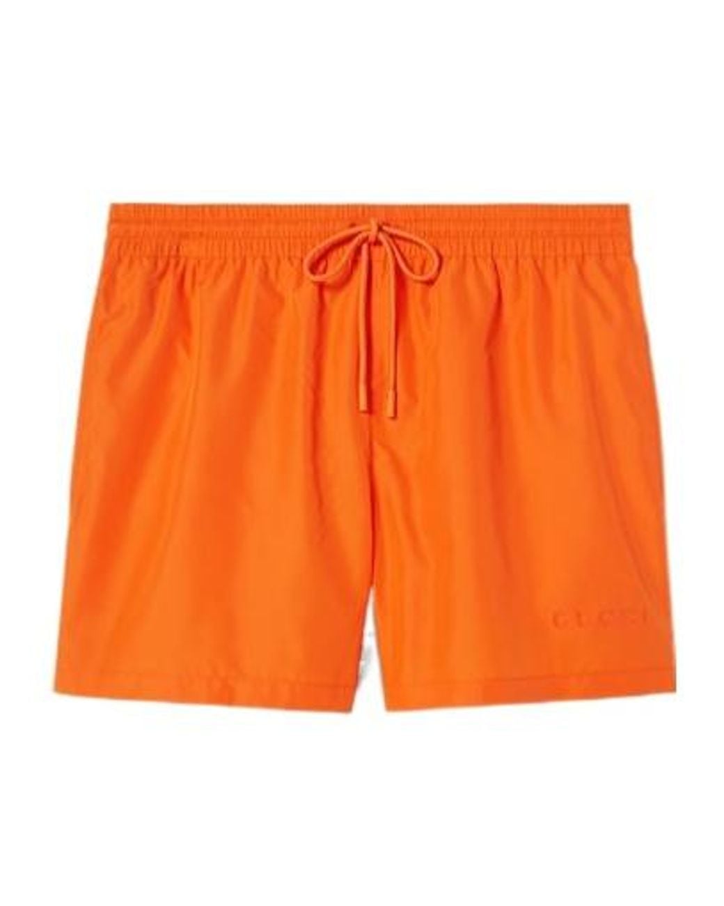 Gucci Orange Technical Poplin Swim Shorts for men