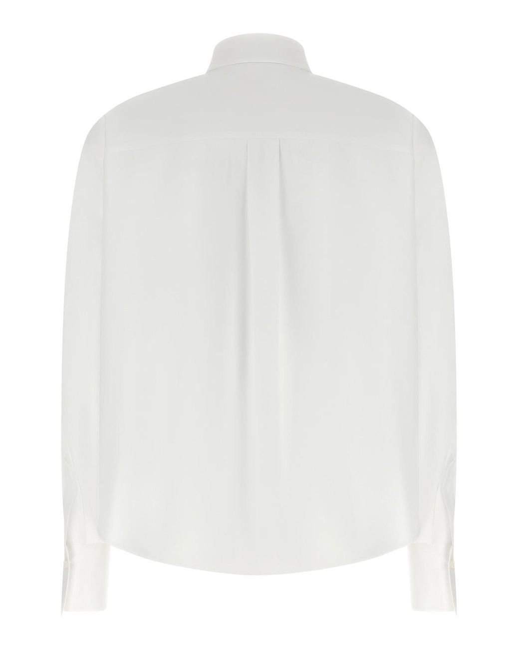 Brunello Cucinelli White Monile-Trim Cropped Shirt