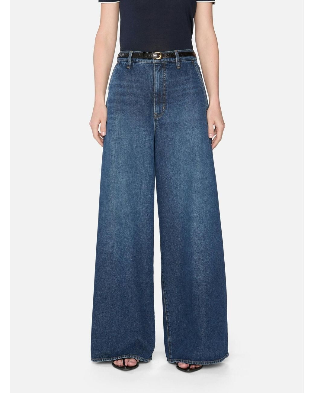 FRAME Blue Belt Loop Jeans