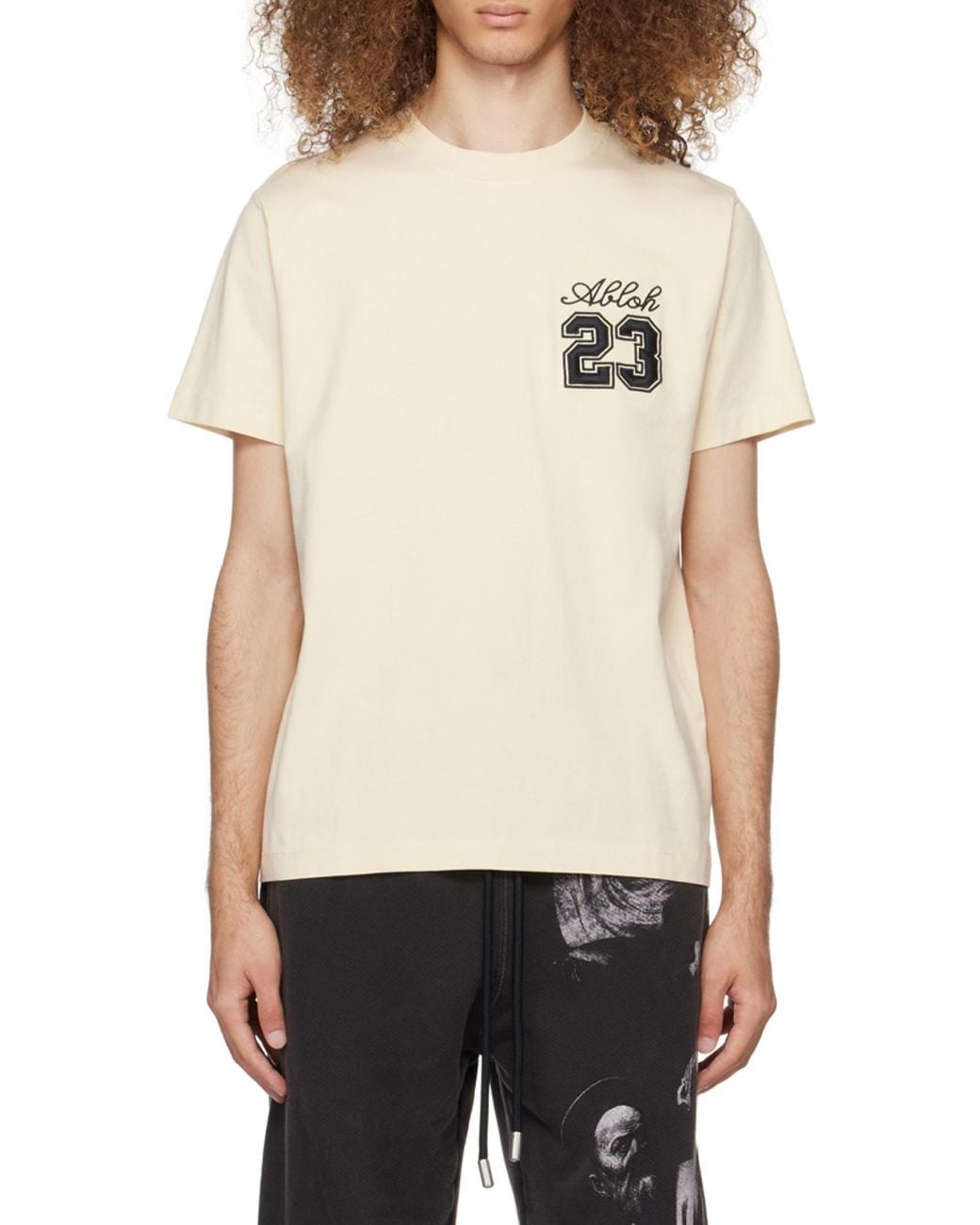 Off-White c/o Virgil Abloh White 23 Embroidered Crewneck T-Shirt for men