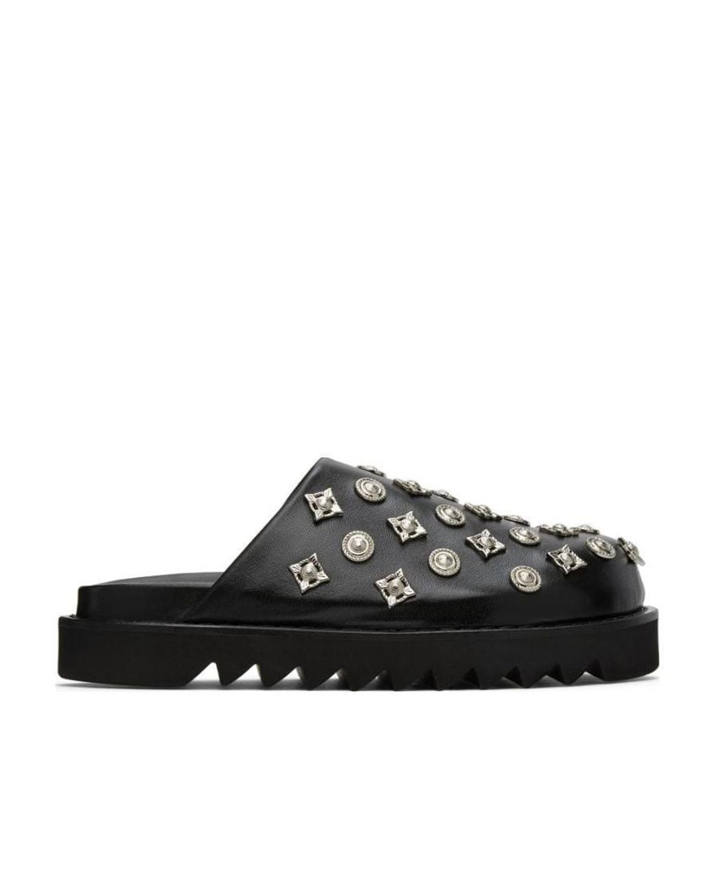 Toga Black Studded Platform Mules