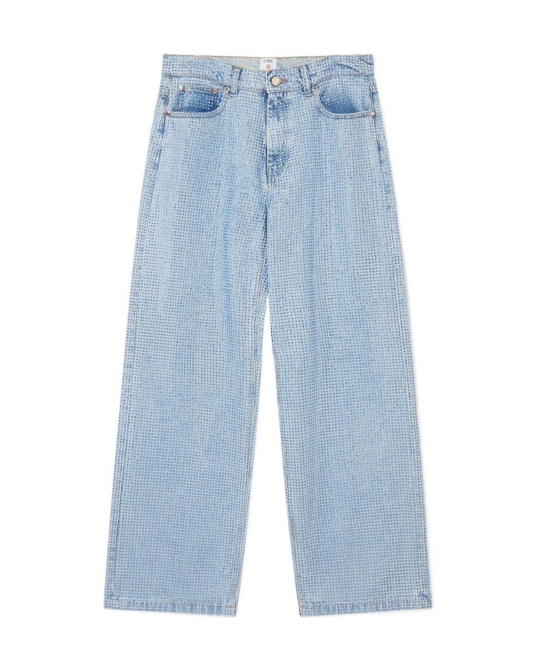 Casablanca Blue Crystal-Embellished Jeans
